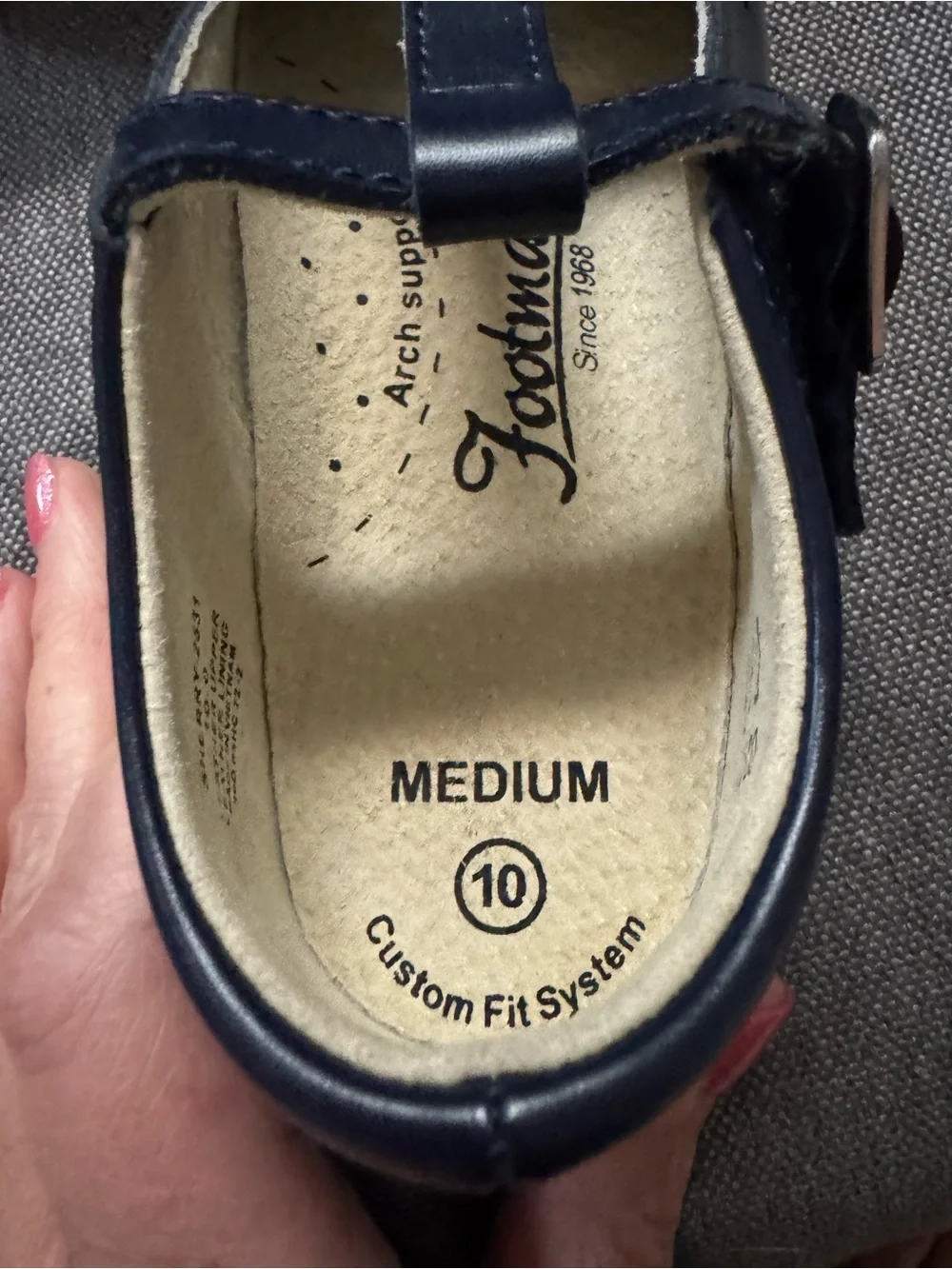 FootMates Toddler Girls US 10M Sherry Navy Leather Mary Jane Shoes